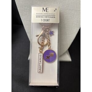 NIB ME Sagittarius Keychain Gold Tone Charm